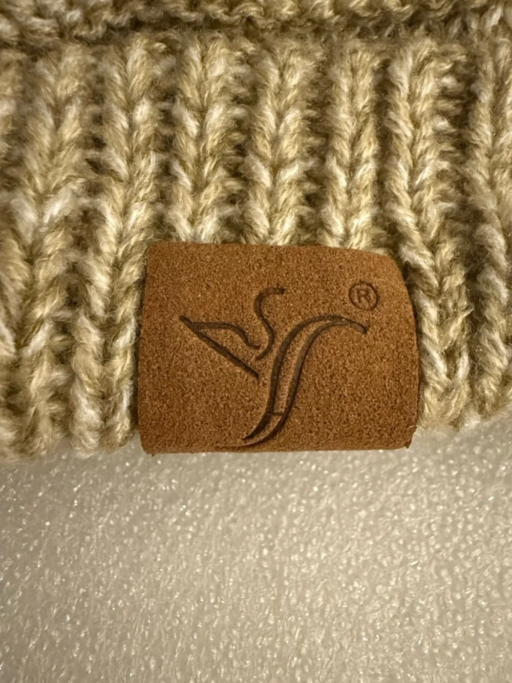 Beanie Tail Messy Bun Hat Knit Ponytail Beanie - Tan/Taupe